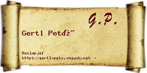 Gertl Pető névjegykártya